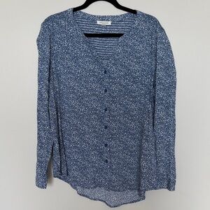 beachlunchlounge Navy Floral Button Down Shirt